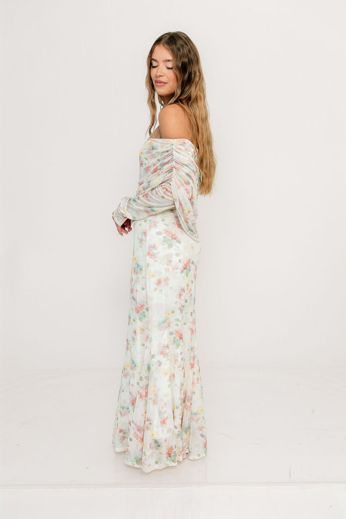 Azaleia Maxi Dress in Pastel Mix Floral - Size up for Bump