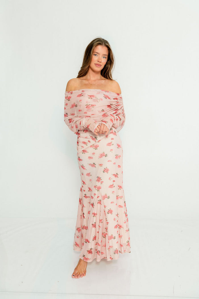 Azaleia Maxi Dress in Pink - Bump Friendly (size up for maternity)