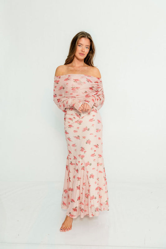 Azaleia Maxi Dress in Pink - Bump Friendly (size up for maternity)