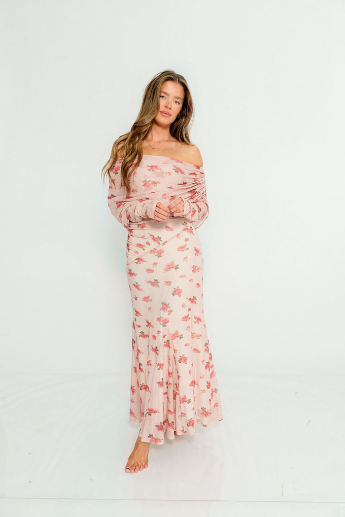 Azaleia Maxi Dress in Pink - Bump Friendly (size up for maternity)