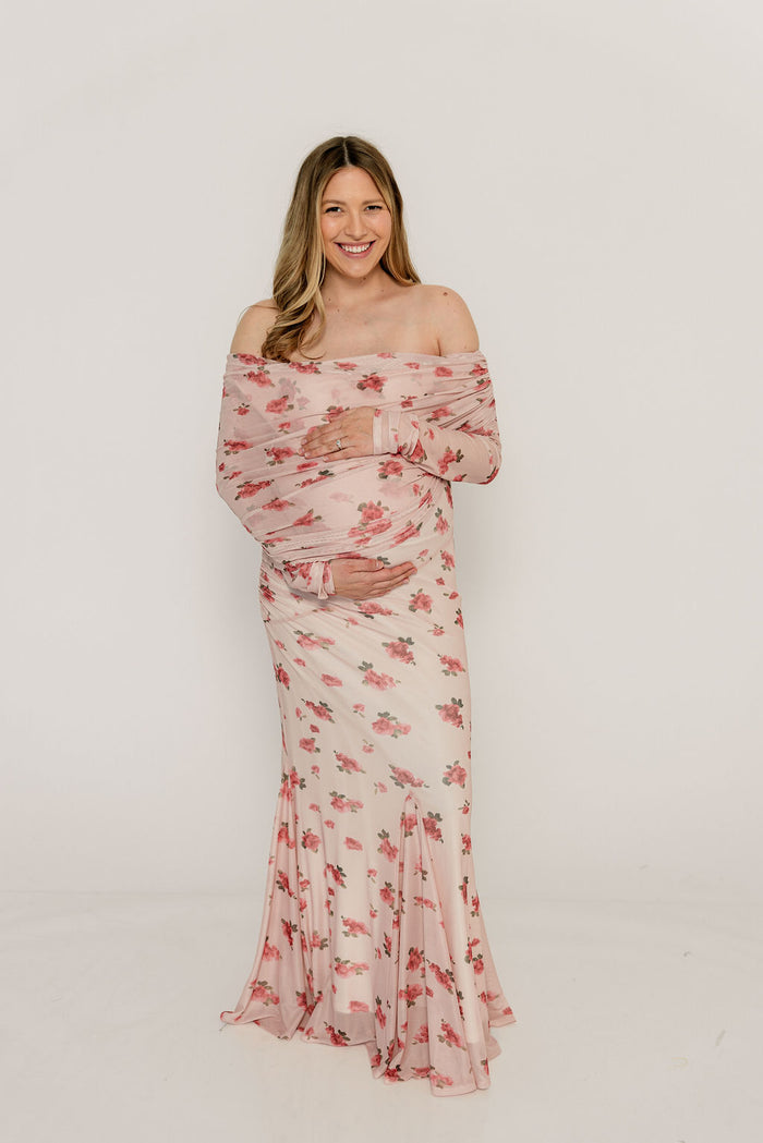 Azaleia Maxi Dress in Pink - Bump Friendly (size up for maternity)
