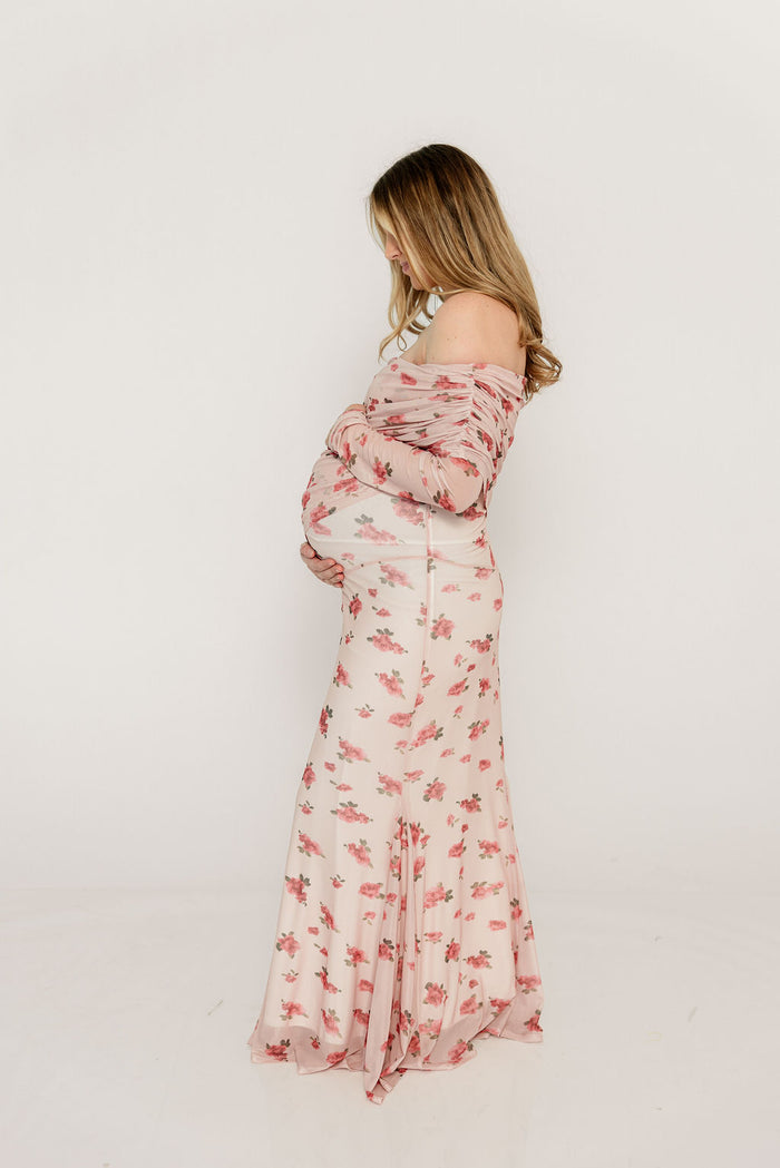 Azaleia Maxi Dress in Pink - Bump Friendly (size up for maternity)
