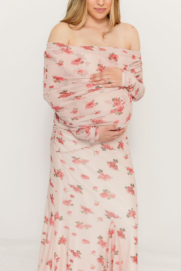 Azaleia Maxi Dress in Pink - Bump Friendly (size up for maternity)