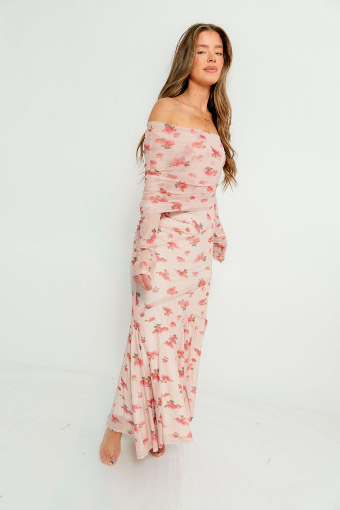 Azaleia Maxi Dress in Pink - Bump Friendly (size up for maternity)