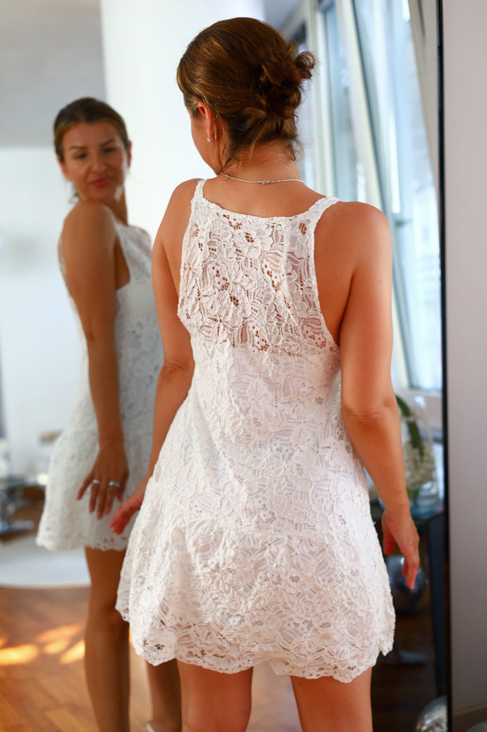 Babydoll Ruffled Lace Dress