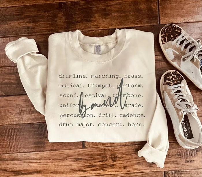 Band Words Sweatshirt in Two Colors