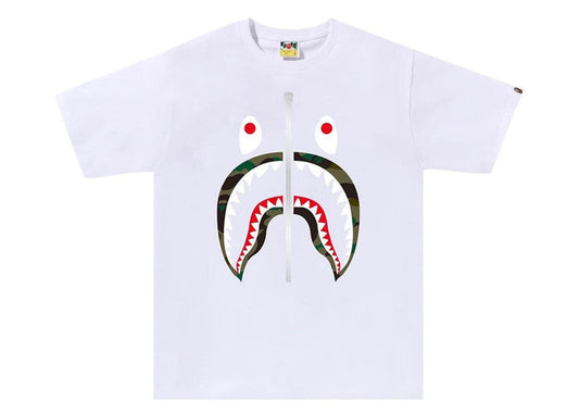 BAPE 1st Camo Shark Tee White/Green