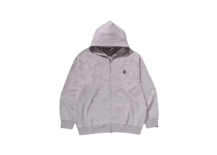 BAPE Gray Solid Camo Jacquard One Point Zip Hoodie