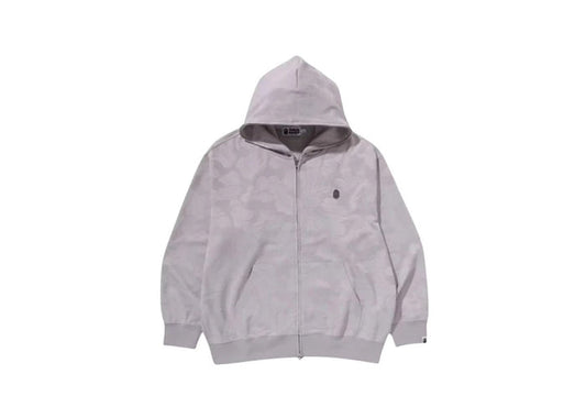 BAPE Gray Solid Camo Jacquard One Point Zip Hoodie