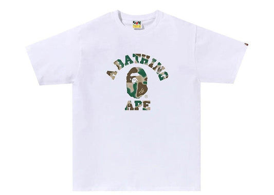 BAPE Liquid Camo College Tee White/Olive Drab