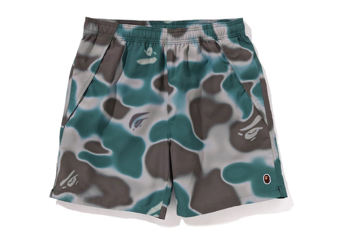BAPE Liquid Camo One Point Beach Shorts Green