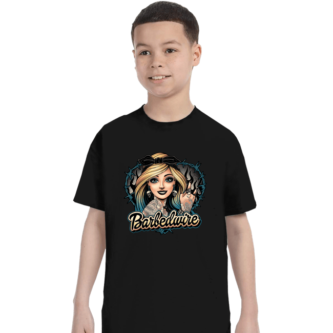 Daily_Deal_Shirts T-Shirts, Youth / XS / Black Barbedwire
