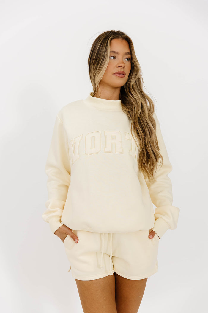 Basic Blank Sweat Shorts in Toasted Cream *Final Sale*