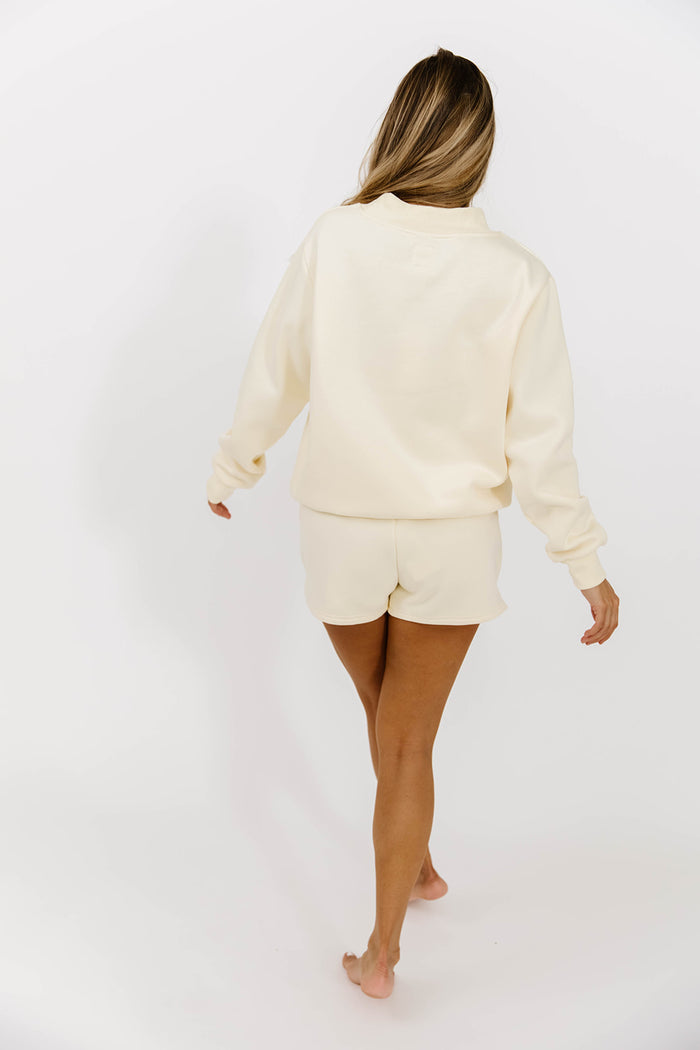 Basic Blank Sweat Shorts in Toasted Cream *Final Sale*