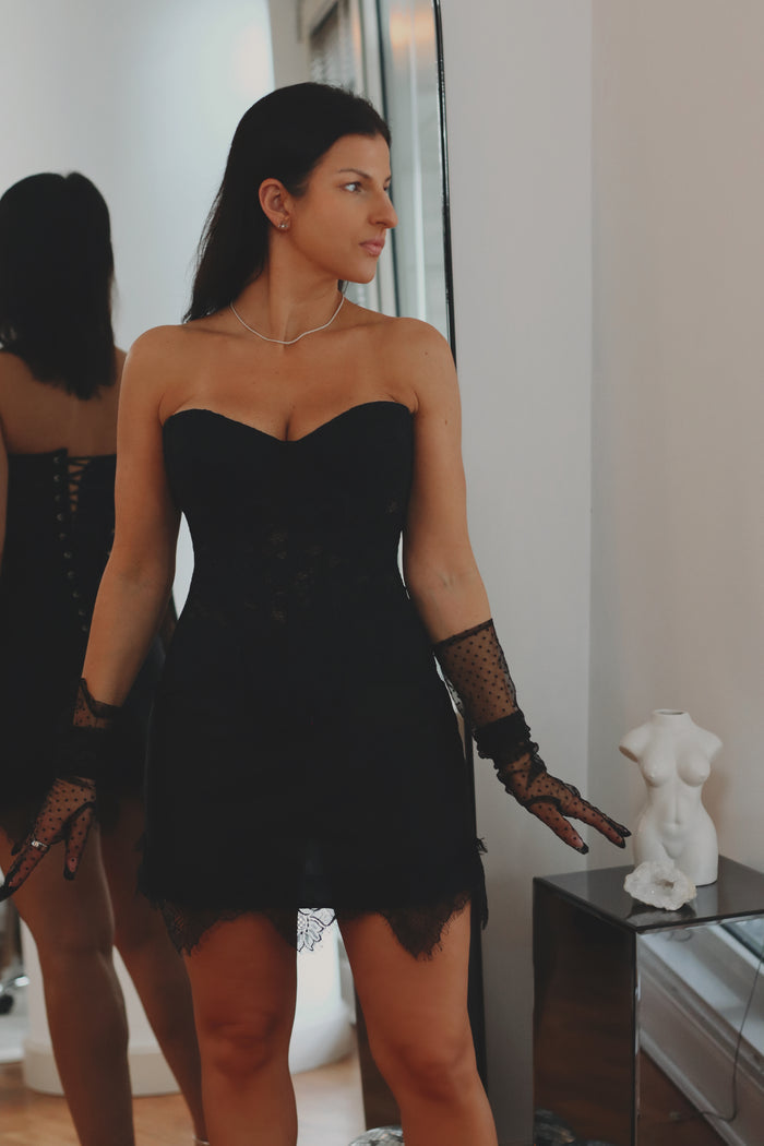 Basque Waist Black Bridal Corset