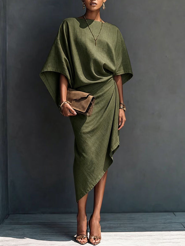 Batwing-Sleeve Bodycon Dress