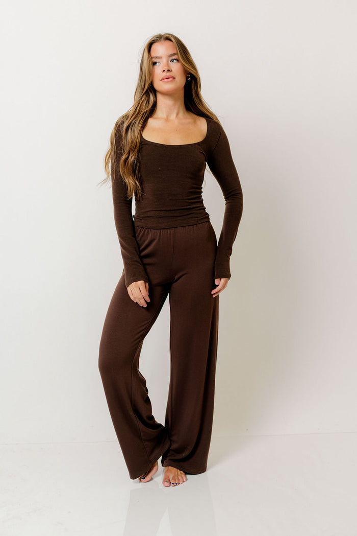 Be Mine Long Sleeve Top in Espresso