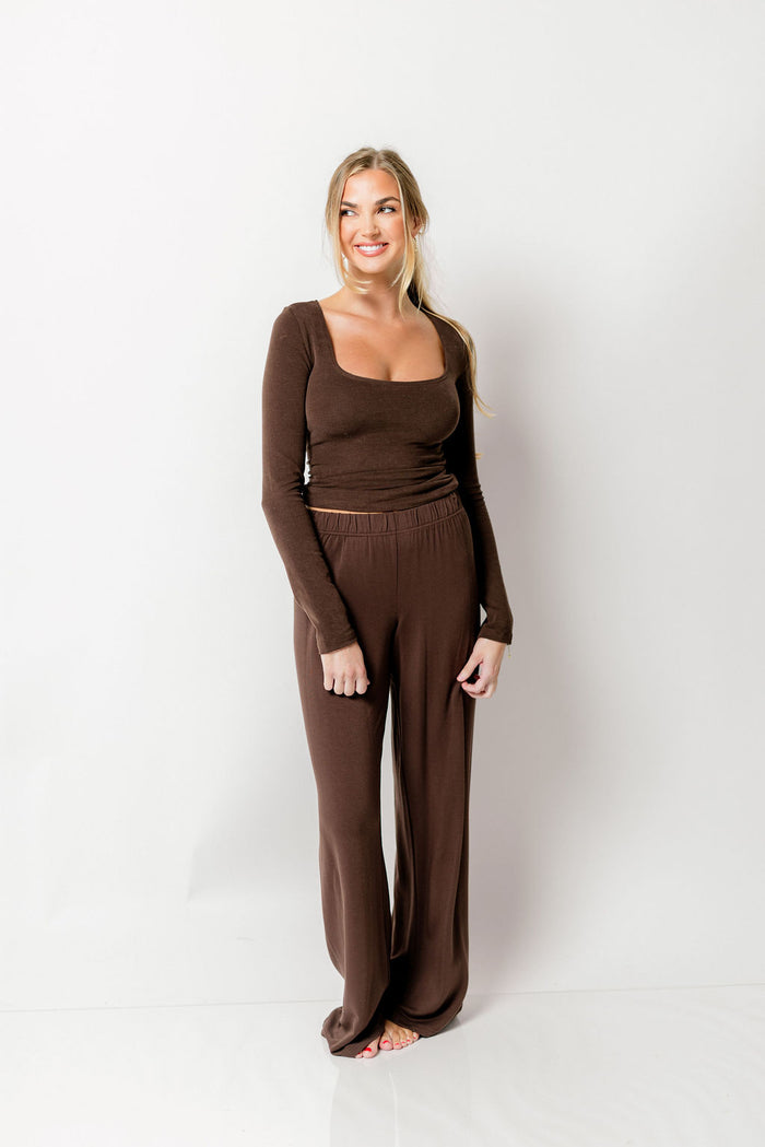 Be Mine Long Sleeve Top in Espresso