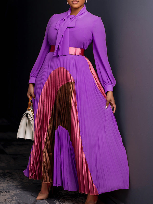 Beautiedoll Colorblock Pleated Dress