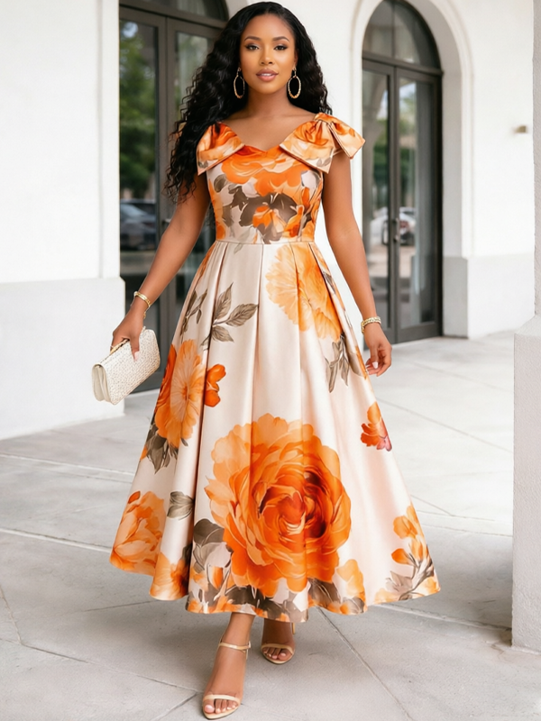 Beautiedoll Floral Midi Dress