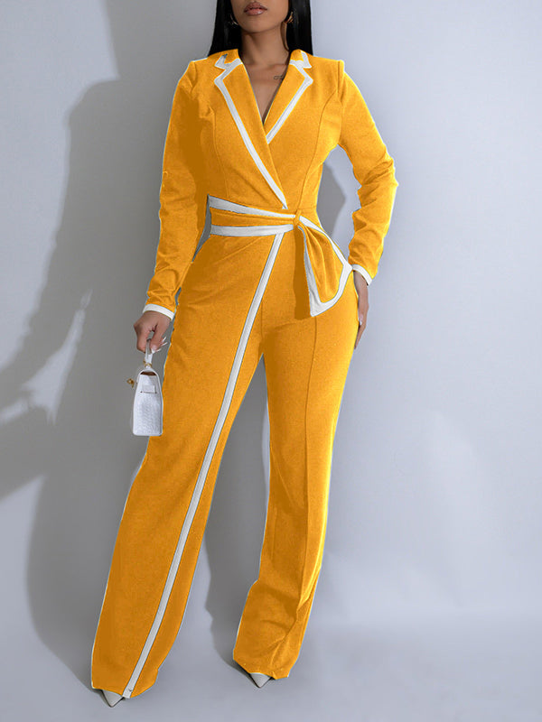 Beautiedoll Piping Lapel Jumpsuit