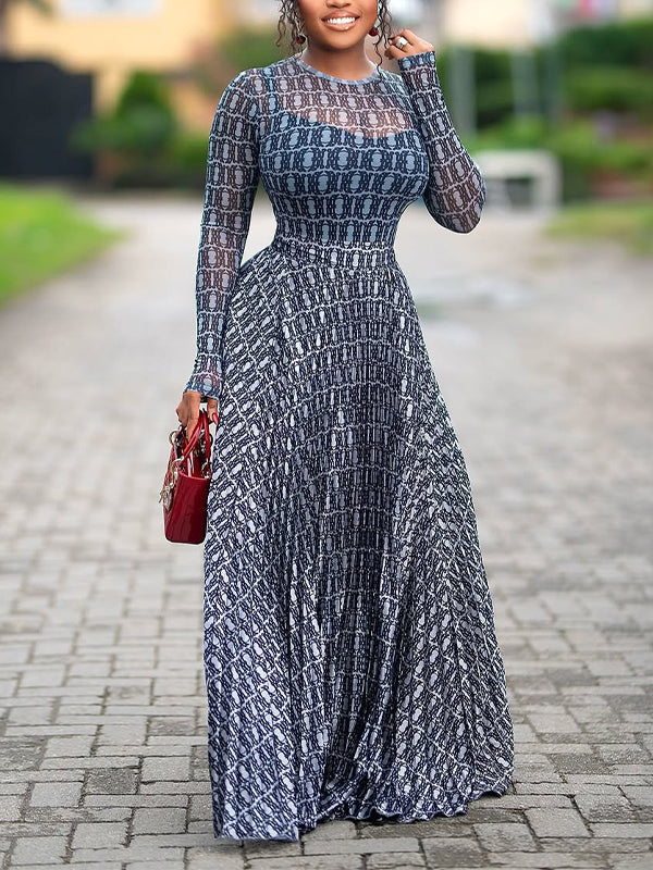 Beautiedoll Printed Top & Pleated Skirt Set