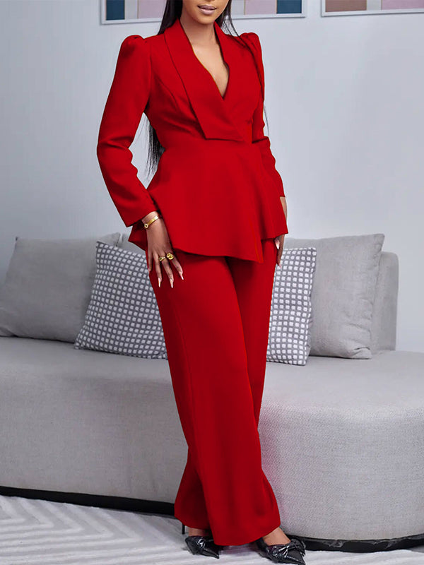 Beautiedoll Solid Blazer & Pants Set