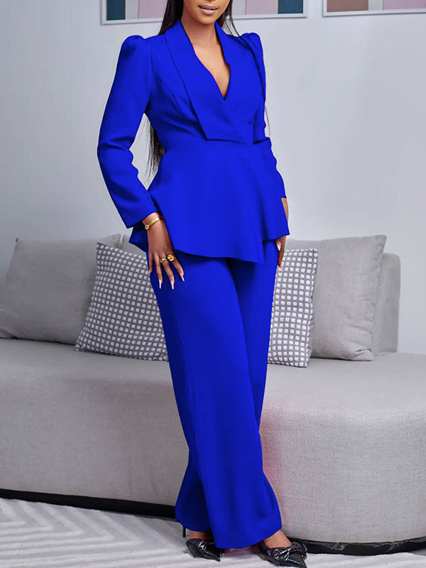Beautiedoll Solid Blazer & Pants Set