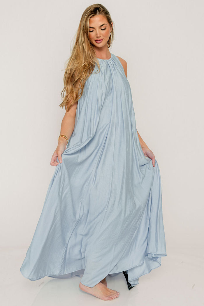 Becca Maxi Dress in Baby Blue - Bump Friendly