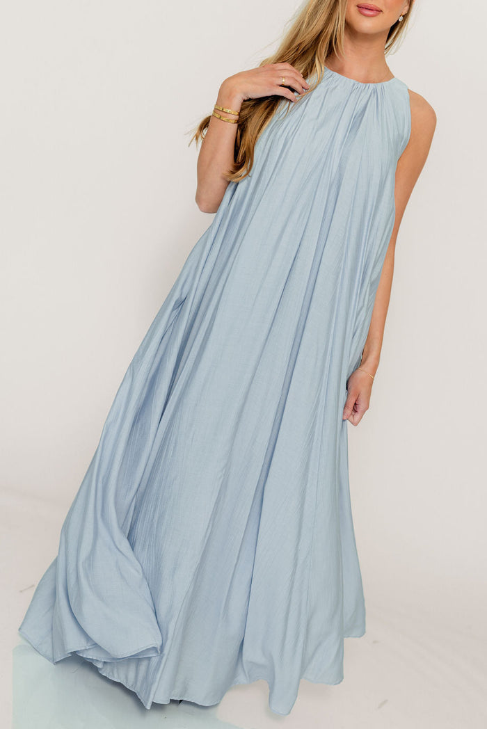 Becca Maxi Dress in Baby Blue - Bump Friendly