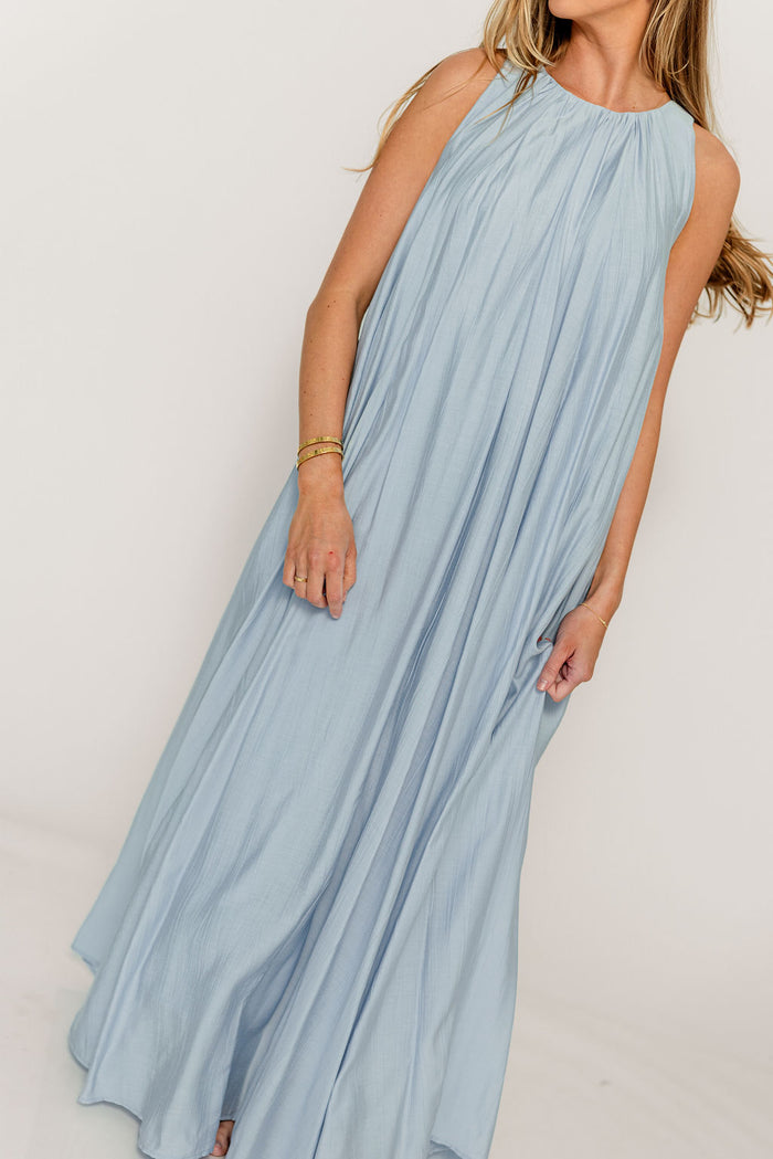 Becca Maxi Dress in Baby Blue - Bump Friendly