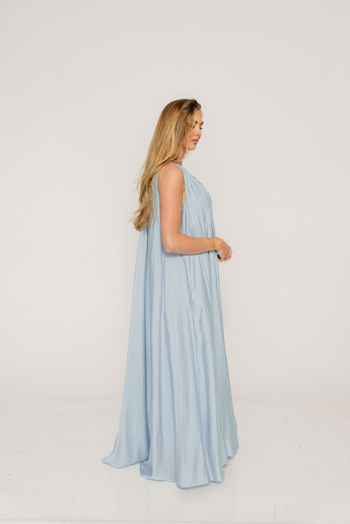 Becca Maxi Dress in Baby Blue - Bump Friendly