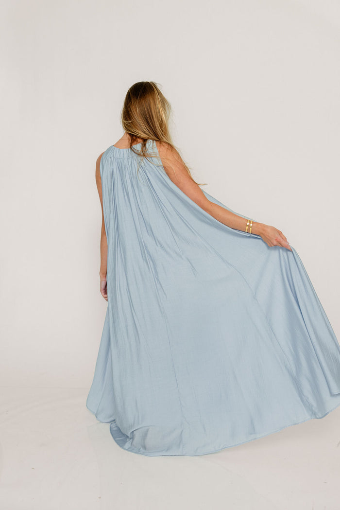 Becca Maxi Dress in Baby Blue - Bump Friendly
