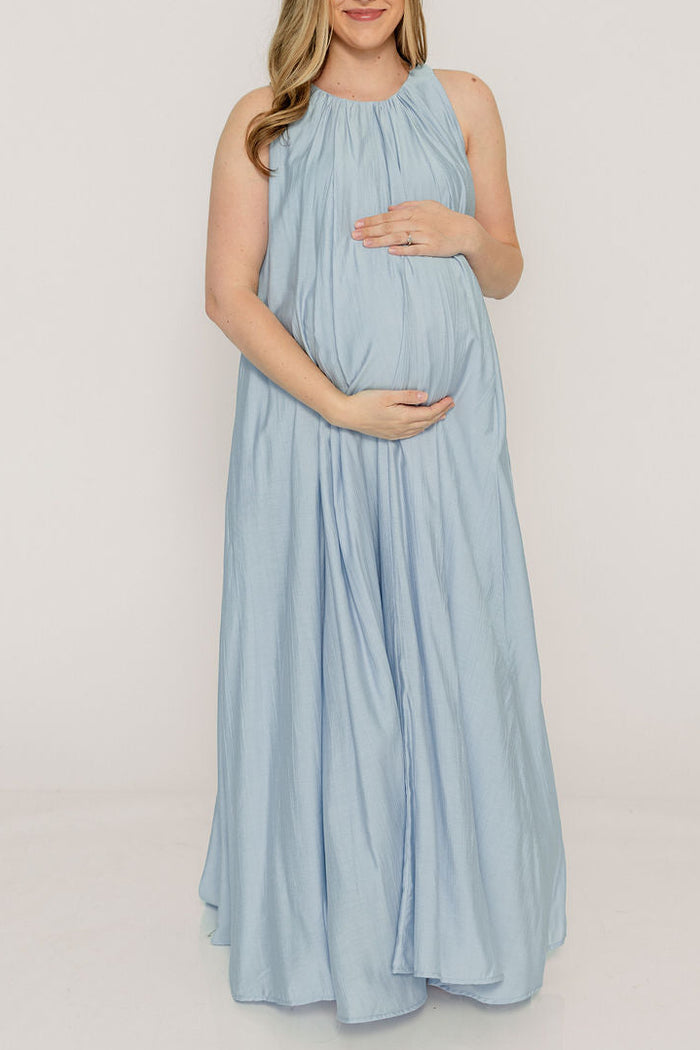 Becca Maxi Dress in Baby Blue - Bump Friendly