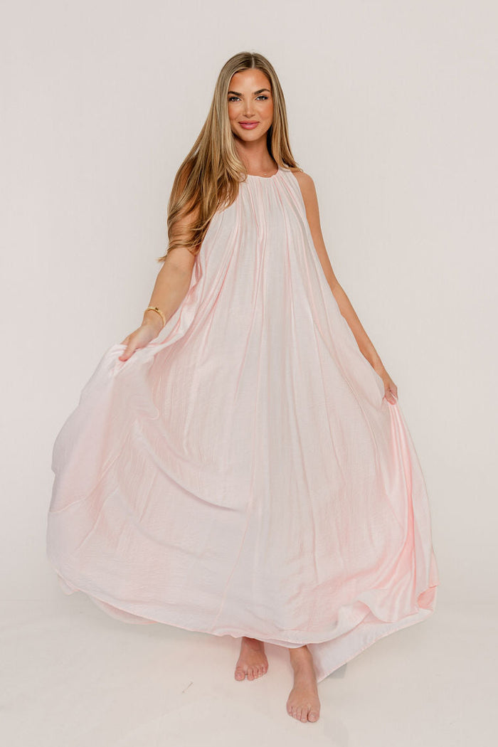 Becca Maxi Dress in Pale Pink - Bump Friendly