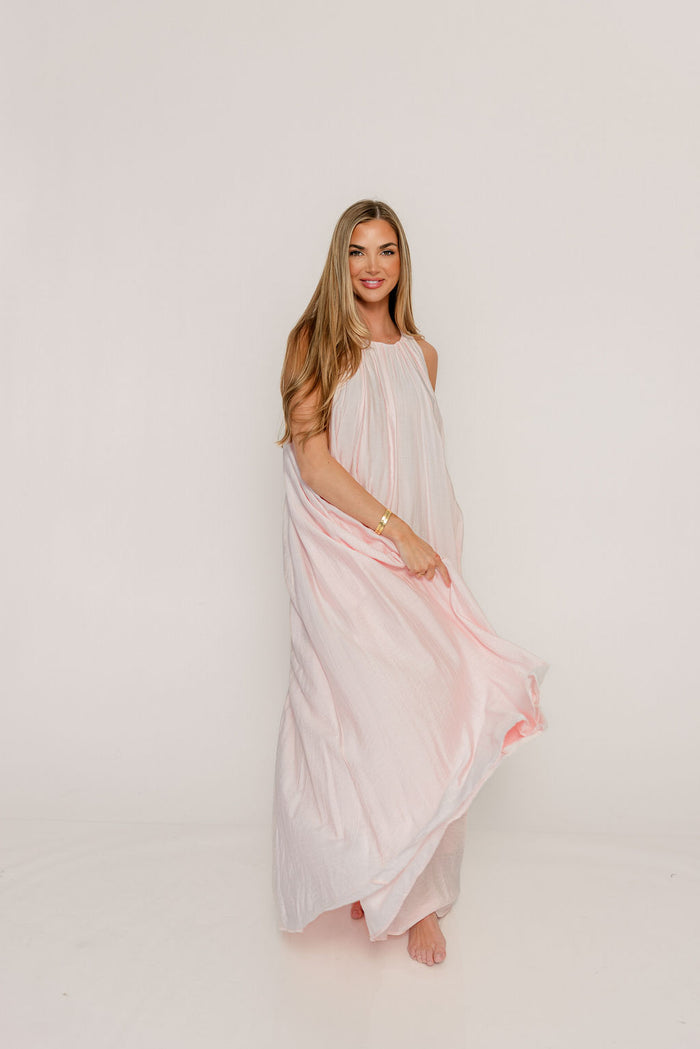 Becca Maxi Dress in Pale Pink - Bump Friendly