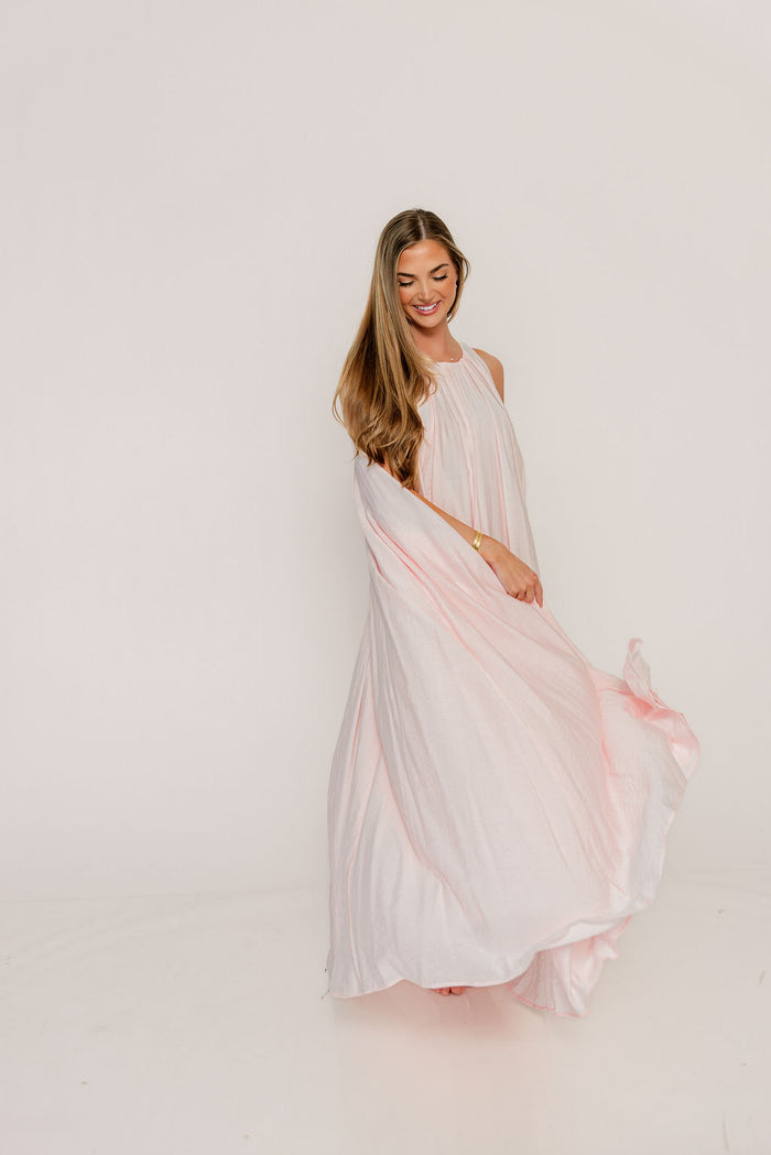 Becca Maxi Dress in Pale Pink - Bump Friendly
