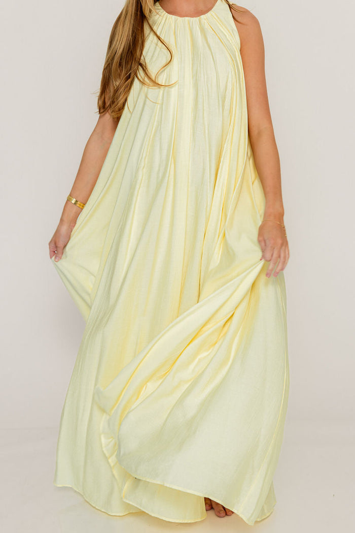 Becca Maxi Dress in Pale Yellow - Bump Friendly