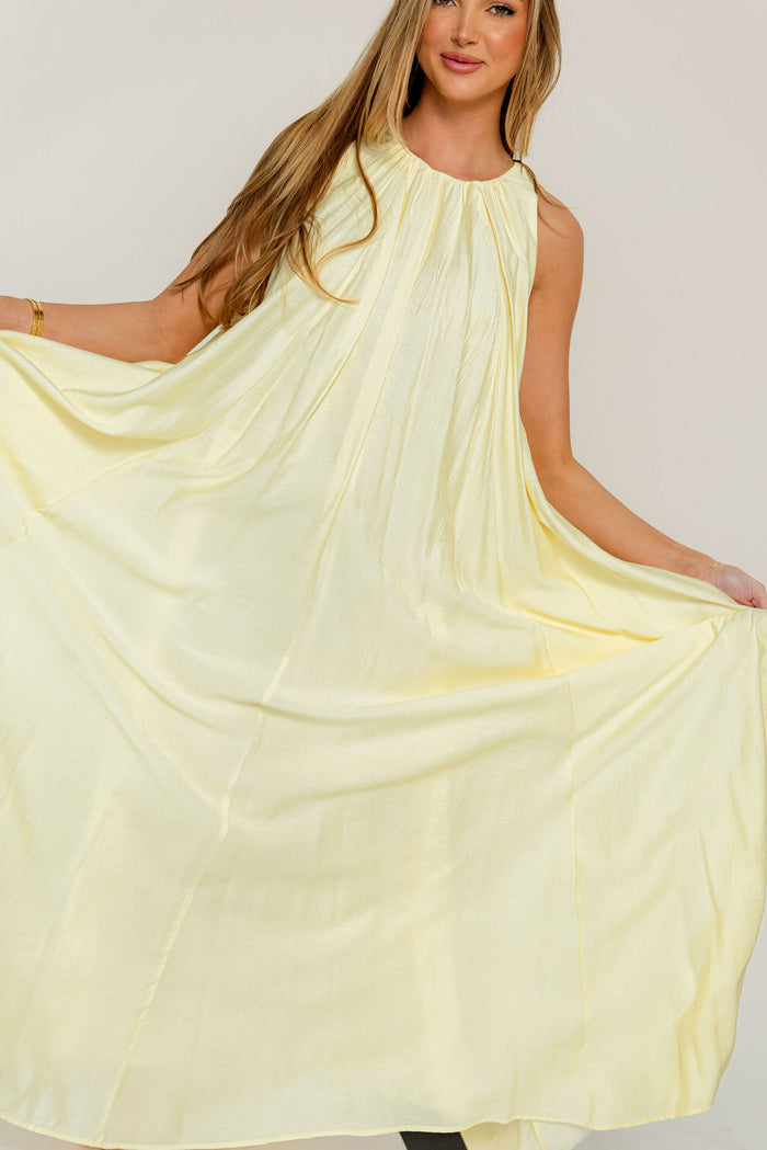 Becca Maxi Dress in Pale Yellow - Bump Friendly