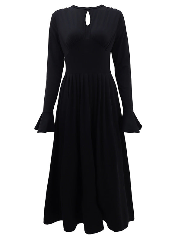 Bell-Sleeve Cutout Maxi Dress