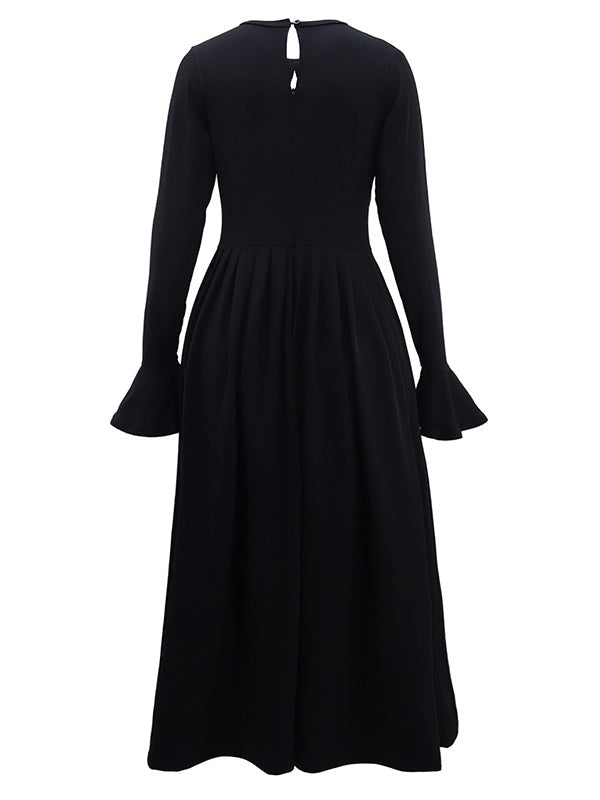 Bell-Sleeve Cutout Maxi Dress