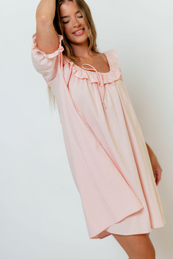 Betty Dress in Pale Pink - Bump Friendly