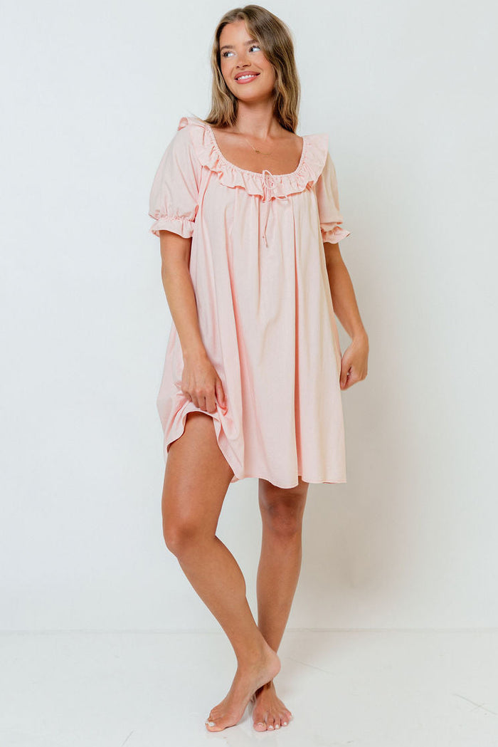 Betty Dress in Pale Pink - Bump Friendly