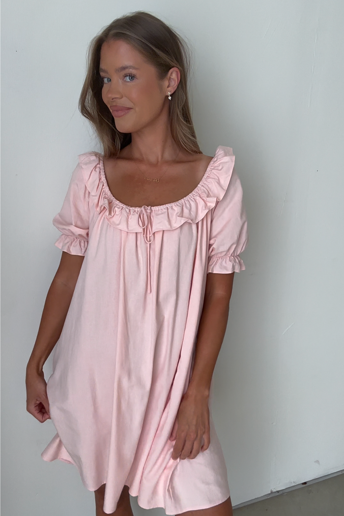 Betty Dress in Pale Pink - Bump Friendly