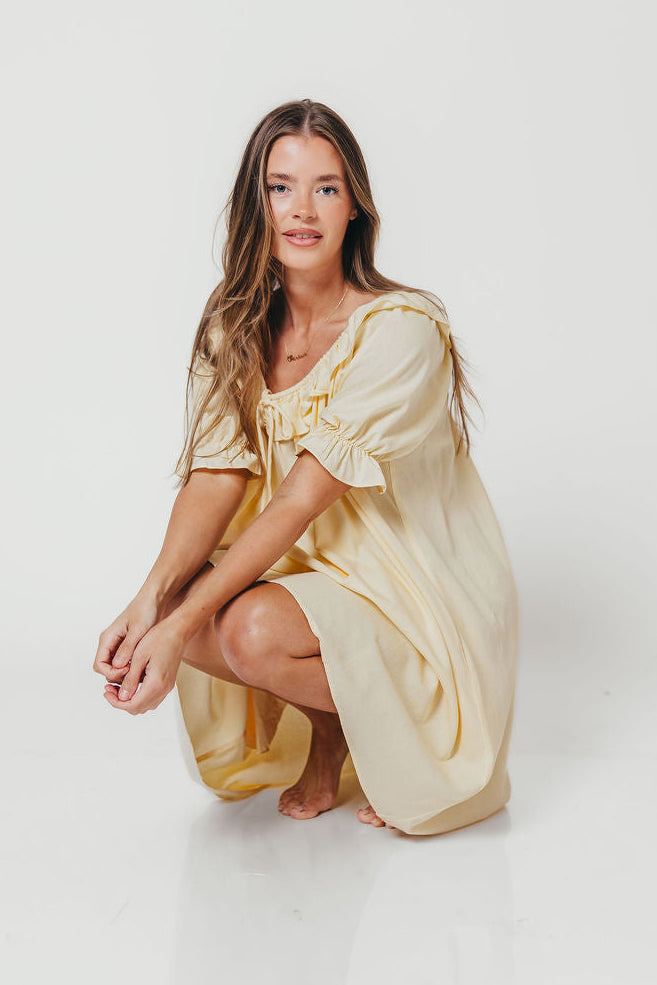 Betty Mini Dress in Butter - Bump Friendly