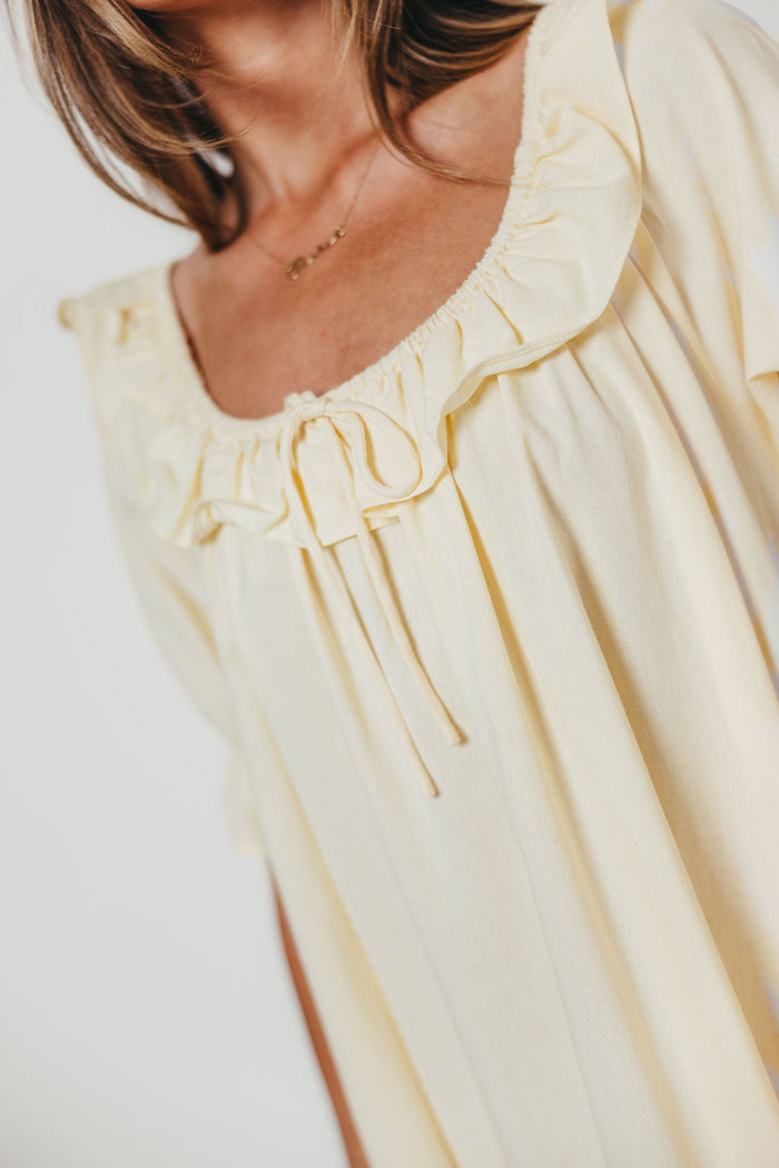 Betty Mini Dress in Butter - Bump Friendly