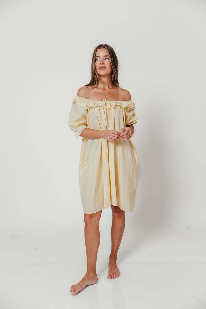 Betty Mini Dress in Butter - Bump Friendly