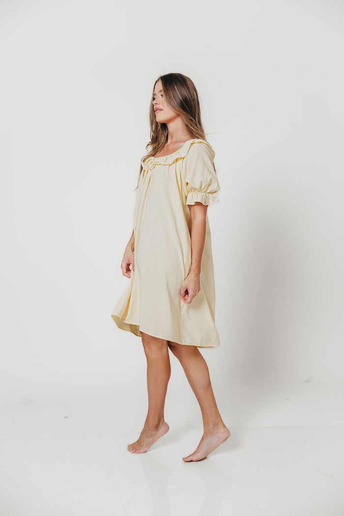 Betty Mini Dress in Butter - Bump Friendly