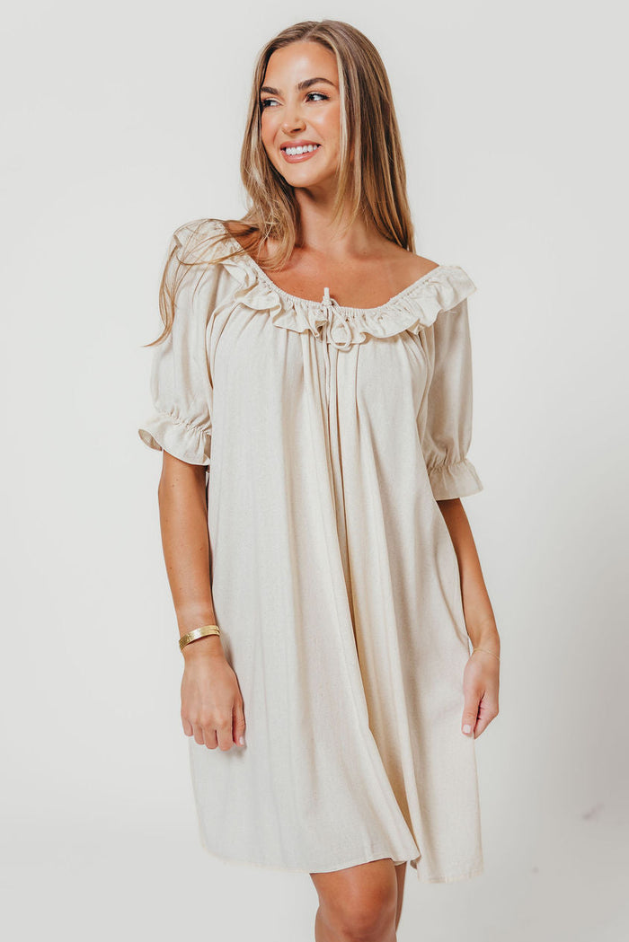 Betty Mini Dress in Linen Blend - Bump Friendly