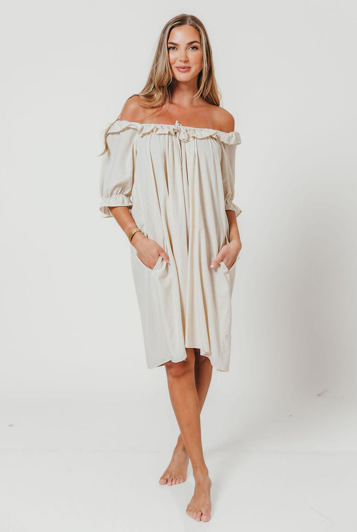 Betty Mini Dress in Linen Blend - Bump Friendly